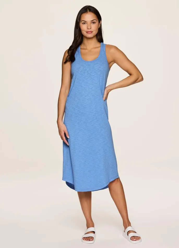 Women Weekender Midi Tank Dress Capri Blue RBX Active Tanks
