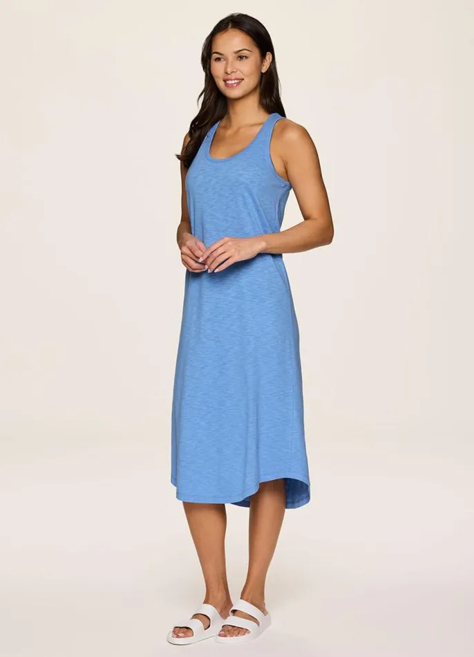 Women Weekender Midi Tank Dress Capri Blue RBX Active Tanks