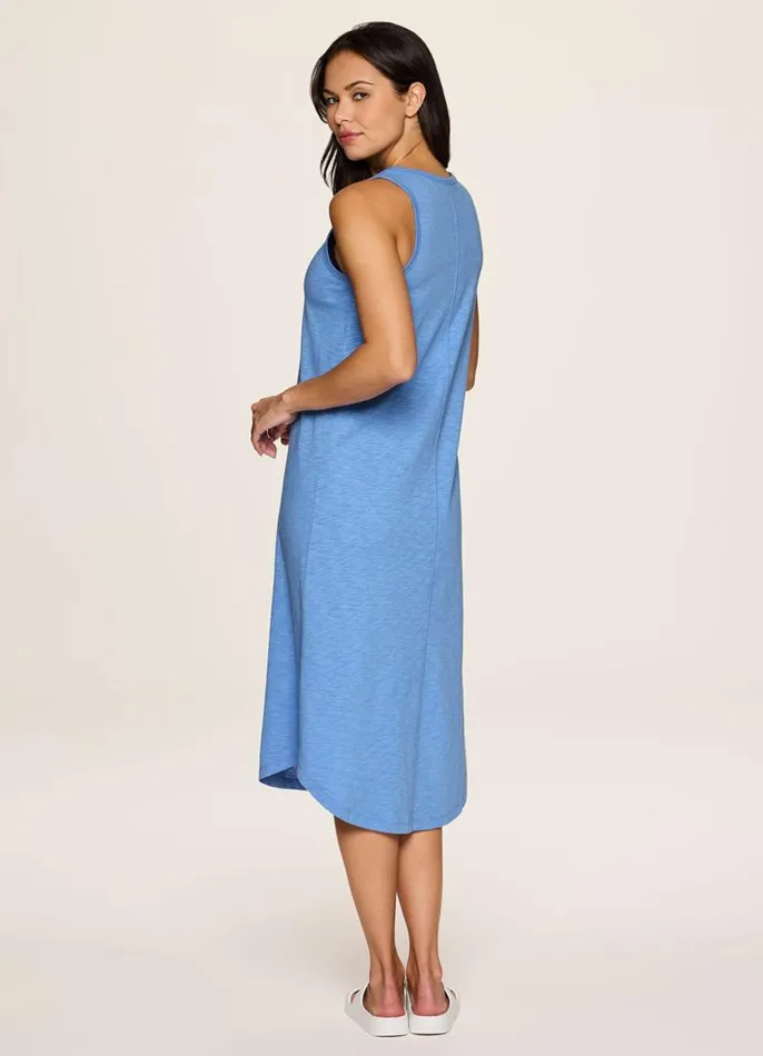 Women Weekender Midi Tank Dress Capri Blue RBX Active Tanks