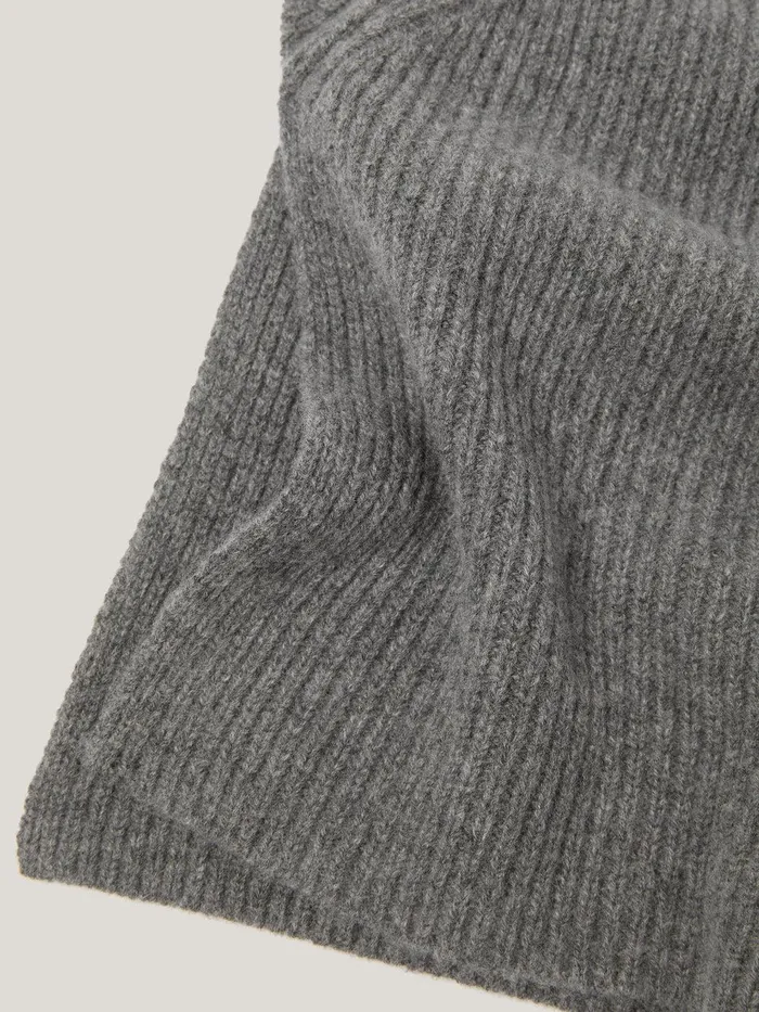 Women Wool Cashmere Roll Neck Bib Grey Jigsaw Shirts and Tops