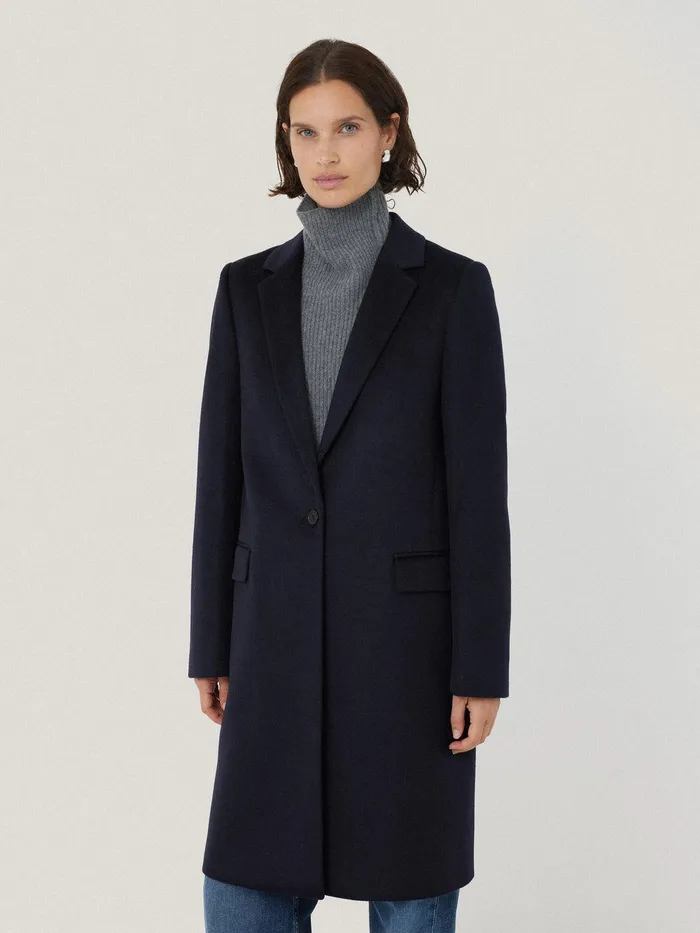 Women Wool Relaxed City Coat Navy Jigsaw Coats and Jackets