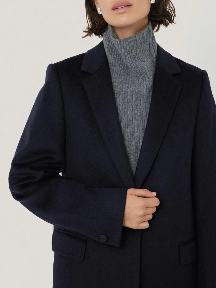 Women Wool Relaxed City Coat Navy Jigsaw Coats and Jackets