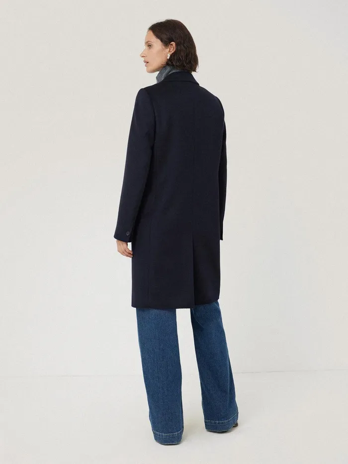 Women Wool Relaxed City Coat Navy Jigsaw Coats and Jackets