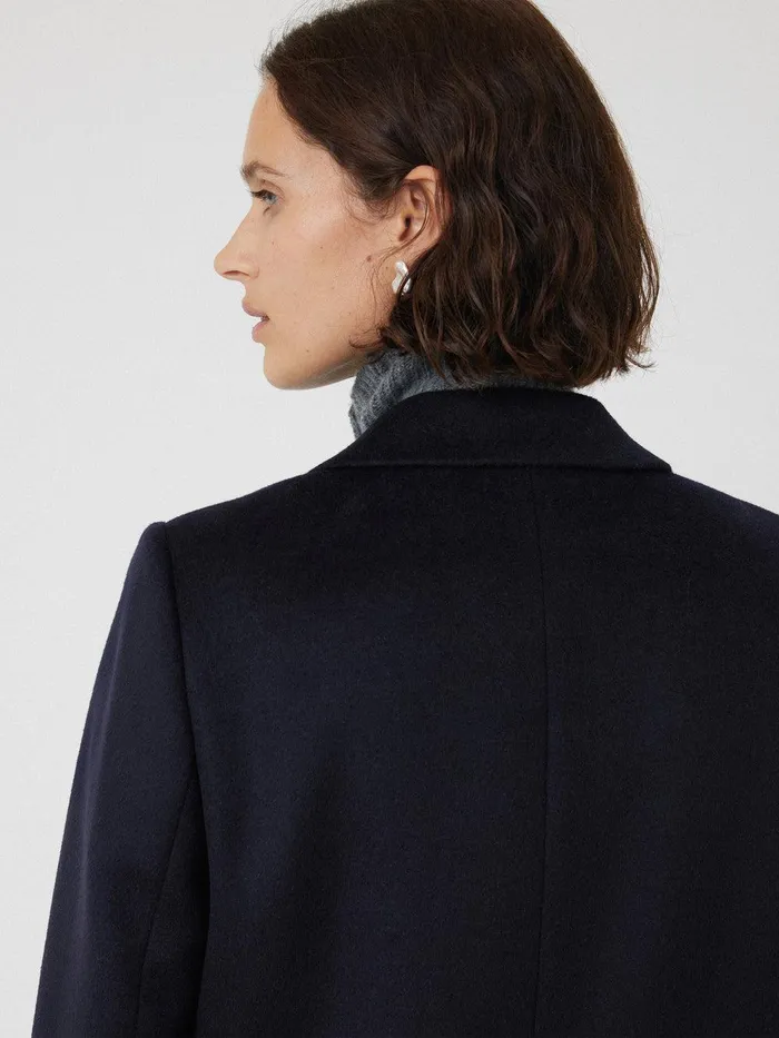 Women Wool Relaxed City Coat Navy Jigsaw Coats and Jackets