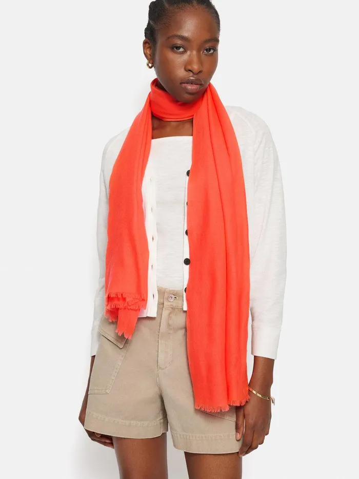 Women Wool Silk Pashmina Orange Jigsaw Knitwear and Cashmere