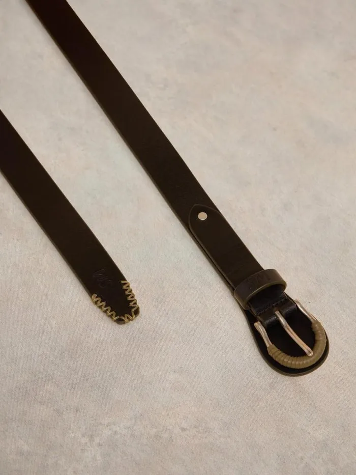 Women Wrap Around Belt Pure Black White Stuff Belts